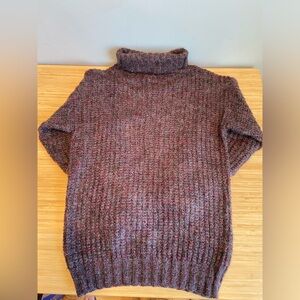 Vintage French Navy Mohair Turtleneck Sweater - Size L